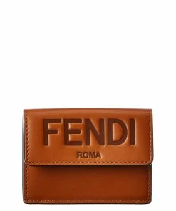 FENDI Micro Trifold Leather French Wallet Women Wallets & Card Cases
