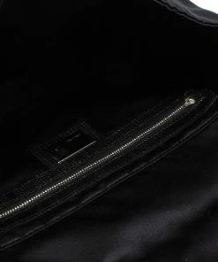 FENDI Limited Edition Black Silk Rhinestone Baguette (Authentic Pre-Owned) Women Shoulder Bags -Fendi Sales Store 1160090061 RLLZ 3