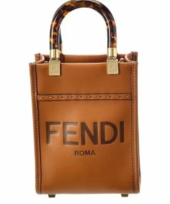 Fendi Sales Store 33 FENDI Sunshine Mini Leather Tote Women Shoulder Bags