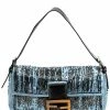 FENDI Limited Edition Blue Python Leather & Silk Beaded Baguette (Authentic Pre-Owned) Women Shoulder Bags 1 FENDI Limited Edition Blue Python Leather & Silk Beaded Baguette (Authentic Pre-Owned) Women Shoulder Bags -Fendi Sales Store 1160321423 RLLZ 1