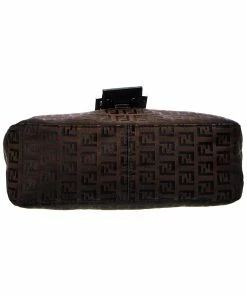 FENDI Brown Zucchino-Print Canvas Baguette Shoulder Bag (Authentic Pre-Owned) Women Shoulder Bags -Fendi Sales Store 1160354456 RLLZ 3