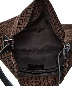 FENDI Brown Zucchino-Print Canvas Baguette Shoulder Bag (Authentic Pre-Owned) Women Shoulder Bags -Fendi Sales Store 1160354456 RLLZ 4