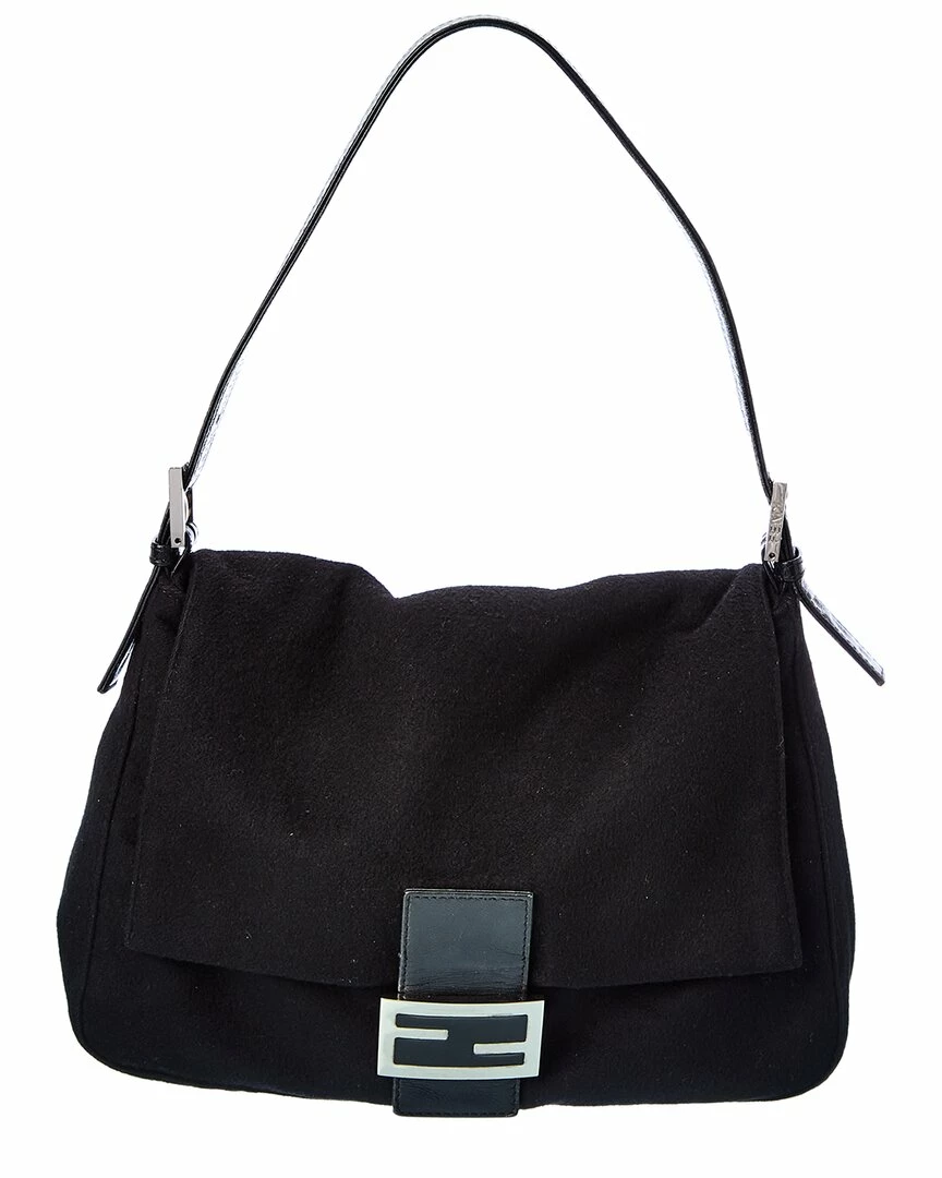 FENDI Black Zucca-Print Leather Mamma Baguette (Authentic Pre-Owned) Women Shoulder Bags 3 FENDI Black Zucca-Print Leather Mamma Baguette (Authentic Pre-Owned) Women Shoulder Bags