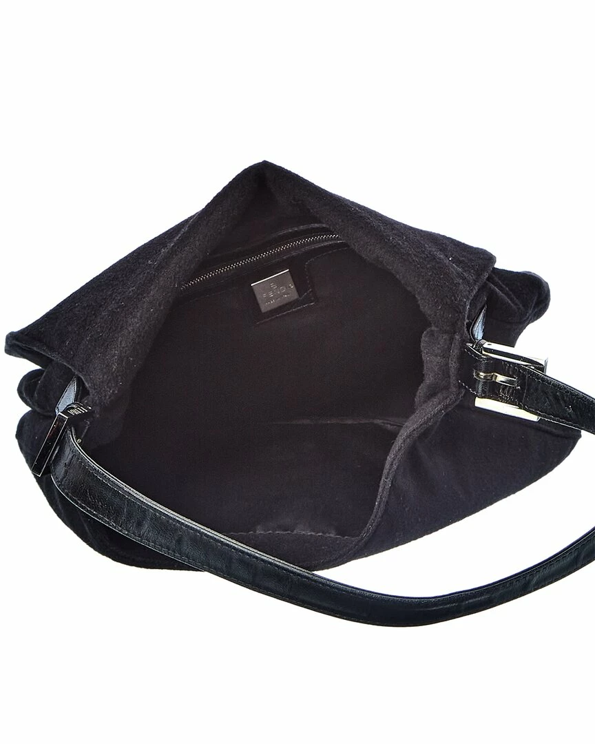 FENDI Black Zucca-Print Leather Mamma Baguette (Authentic Pre-Owned) Women Shoulder Bags 6 FENDI Black Zucca-Print Leather Mamma Baguette (Authentic Pre-Owned) Women Shoulder Bags - Image 4