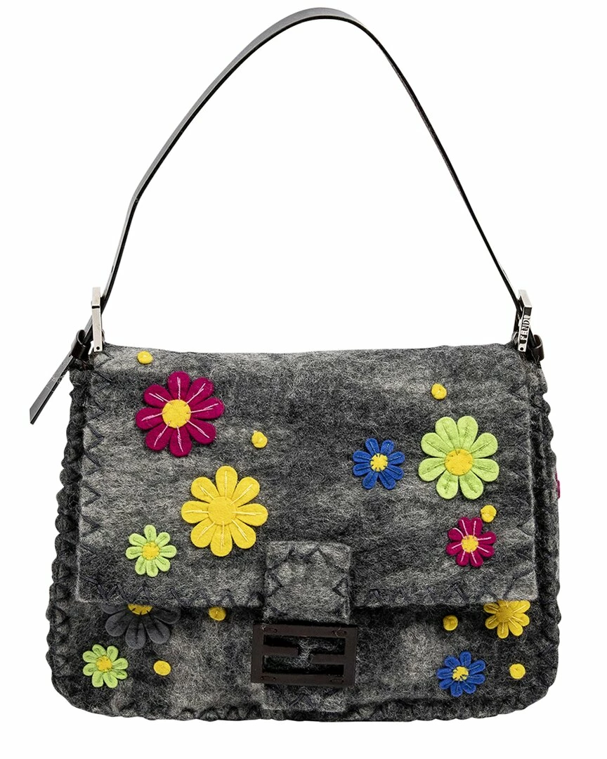 FENDI Limited Edition Grey Wool Mama Baguette (Authentic Pre-Owned) Women Shoulder Bags 3 FENDI Limited Edition Grey Wool Mama Baguette (Authentic Pre-Owned) Women Shoulder Bags