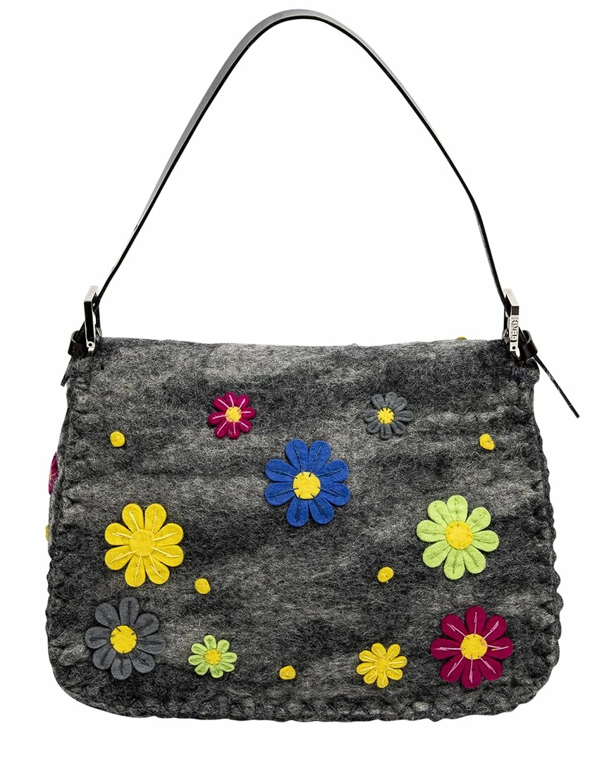 FENDI Limited Edition Grey Wool Mama Baguette (Authentic Pre-Owned) Women Shoulder Bags 4 FENDI Limited Edition Grey Wool Mama Baguette (Authentic Pre-Owned) Women Shoulder Bags - Image 2