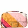 FENDI Baguette Midi FF Leather Shoulder Bag Women Shoulder Bags -Fendi Sales Store 1160506319 RLLZ 1