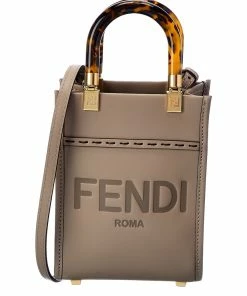 FENDI Sunshine Mini Leather Tote Women Shoulder Bags