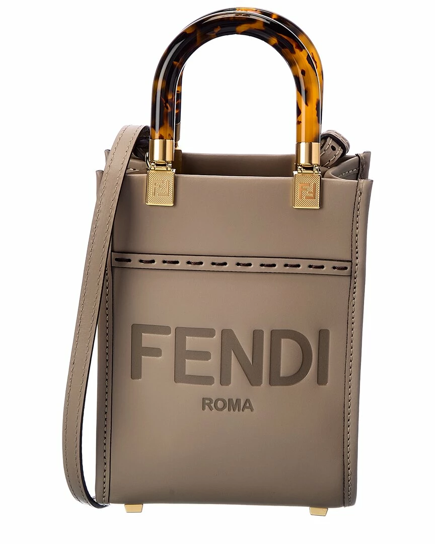 FENDI Sunshine Mini Leather Tote Women Shoulder Bags 3 FENDI Sunshine Mini Leather Tote Women Shoulder Bags