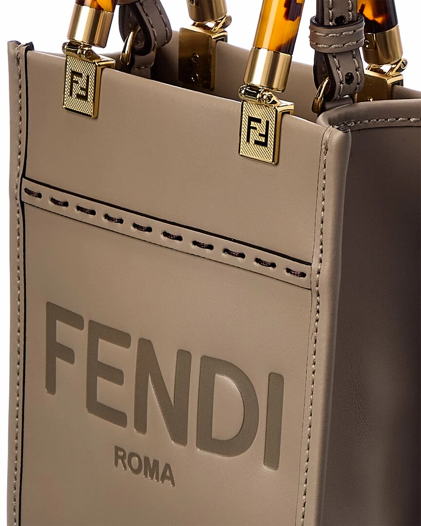 FENDI Sunshine Mini Leather Tote Women Shoulder Bags 5 FENDI Sunshine Mini Leather Tote Women Shoulder Bags - Image 3