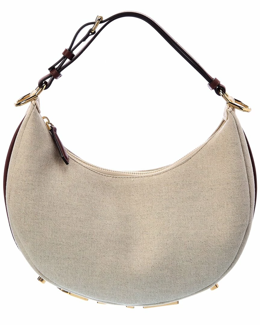 FENDI Fendigraphy Small Canvas & Leather Hobo Bag Women Shoulder Bags 3 FENDI Fendigraphy Small Canvas & Leather Hobo Bag Women Shoulder Bags