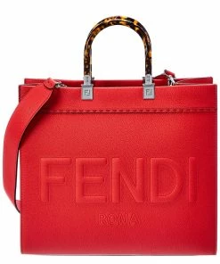 FENDI Sunshine Medium Leather Tote Women Shoulder Bags
