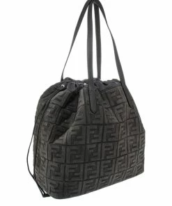 FENDI Drawstring Large Suede Tote Women Shoulder Bags -Fendi Sales Store 1160506676 RLLZ 3