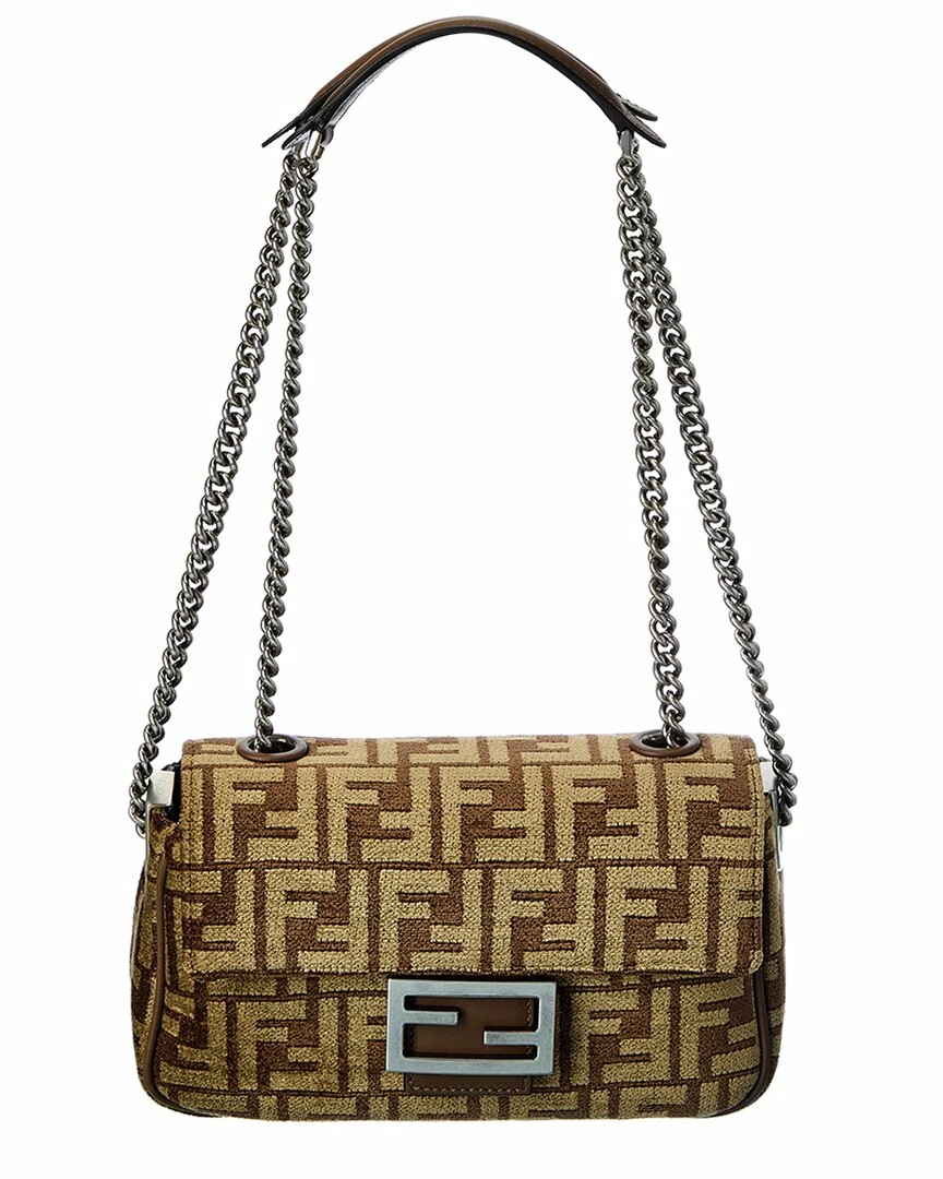 FENDI Baguette Midi FF Tapestry Shoulder Bag Women Shoulder Bags 3 FENDI Baguette Midi FF Tapestry Shoulder Bag Women Shoulder Bags