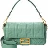 FENDI Baguette Leather Shoulder Bag Women Shoulder Bags