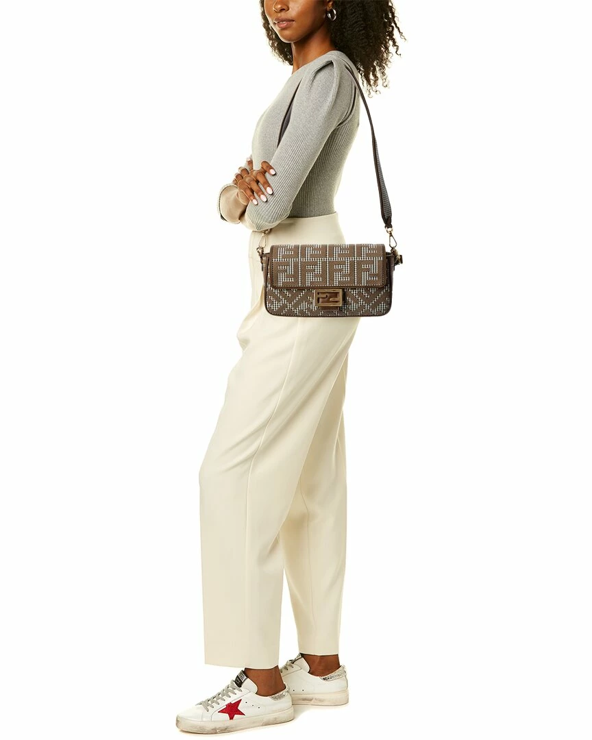 FENDI Baguette Medium Wool Shoulder Bag Women Shoulder Bags 6 FENDI Baguette Medium Wool Shoulder Bag Women Shoulder Bags - Image 4