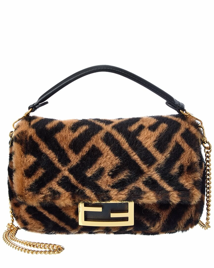 FENDI Baguette Mini Shearling Shoulder Bag Women Shoulder Bags 3 FENDI Baguette Mini Shearling Shoulder Bag Women Shoulder Bags