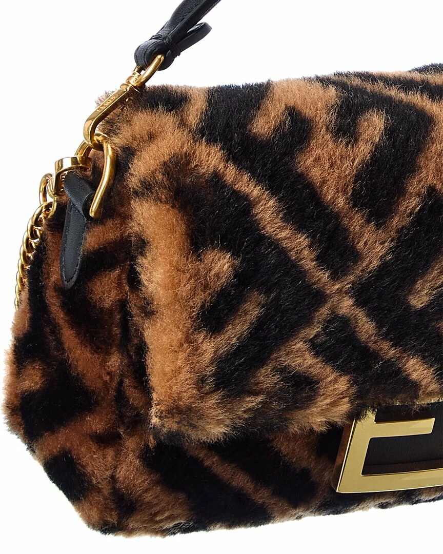 FENDI Baguette Mini Shearling Shoulder Bag Women Shoulder Bags 5 FENDI Baguette Mini Shearling Shoulder Bag Women Shoulder Bags - Image 3
