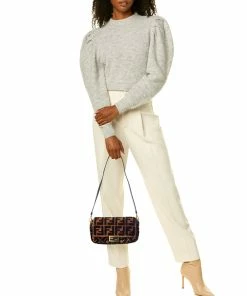 FENDI Baguette Medium FF Motif Shearling Shoulder Bag Women Shoulder Bags -Fendi Sales Store 1160539239 RLLZ 4