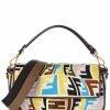 FENDI Baguette FF Vertigo Canvas Shoulder Bag Women Shoulder Bags