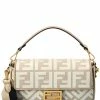 FENDI Baguette FF Canvas & Leather Shoulder Bag Women Shoulder Bags