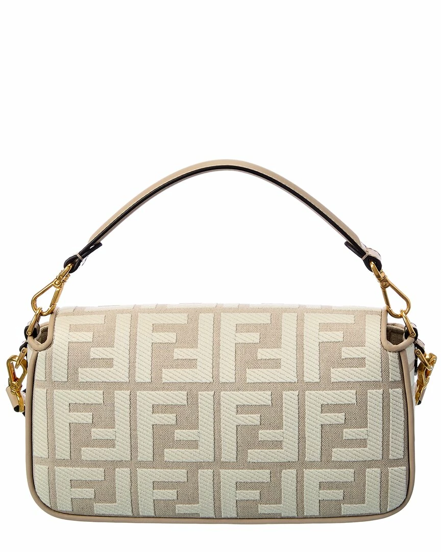 FENDI Baguette FF Canvas & Leather Shoulder Bag Women Shoulder Bags 4 FENDI Baguette FF Canvas & Leather Shoulder Bag Women Shoulder Bags - Image 2