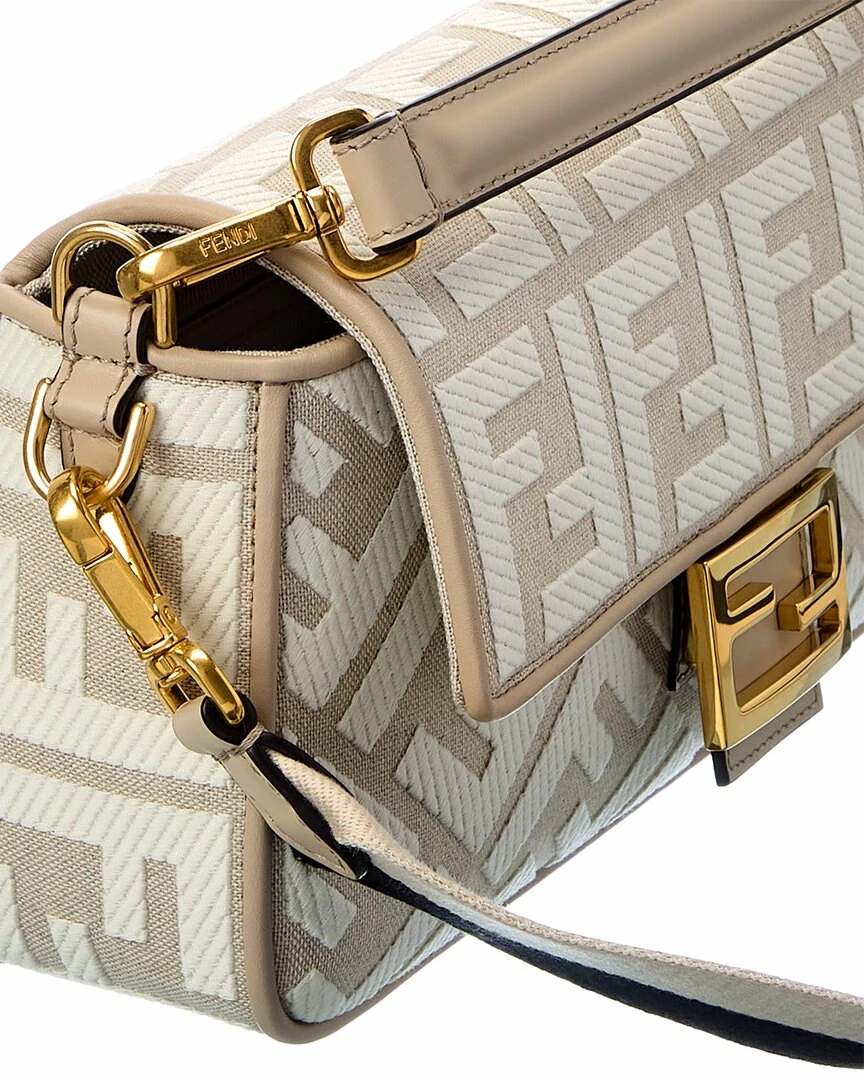 FENDI Baguette FF Canvas & Leather Shoulder Bag Women Shoulder Bags 5 FENDI Baguette FF Canvas & Leather Shoulder Bag Women Shoulder Bags - Image 3