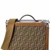 FENDI FF Motif Rigid Small Leather Travel Trunk Home Suitcases