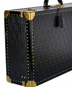 FENDI FF Motif Rigid Large Leather Travel Trunk Home Suitcases -Fendi Sales Store 1161145310 RLLZ 3