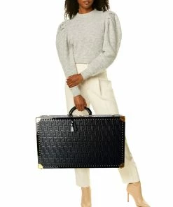 FENDI FF Motif Rigid Large Leather Travel Trunk Home Suitcases -Fendi Sales Store 1161145310 RLLZ 4