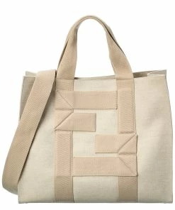 FENDI FF Motif Canvas Tote Women Totes