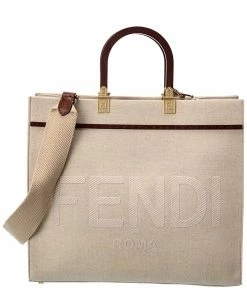 FENDI Sunshine Medium Canvas Tote Women Totes