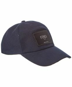 FENDI Logo Canvas Baseball Cap Women Hats