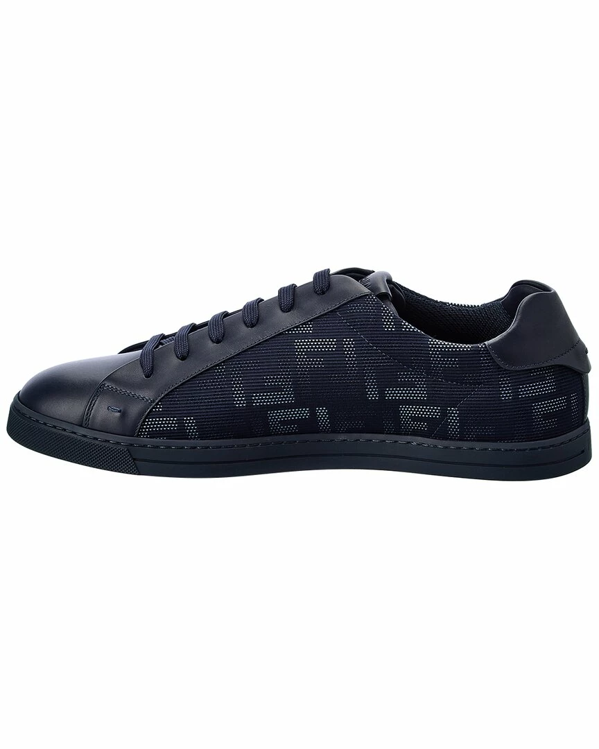 FENDI FF Leather Sneaker Men Fashion Sneakers 4 FENDI FF Leather Sneaker Men Fashion Sneakers - Image 2