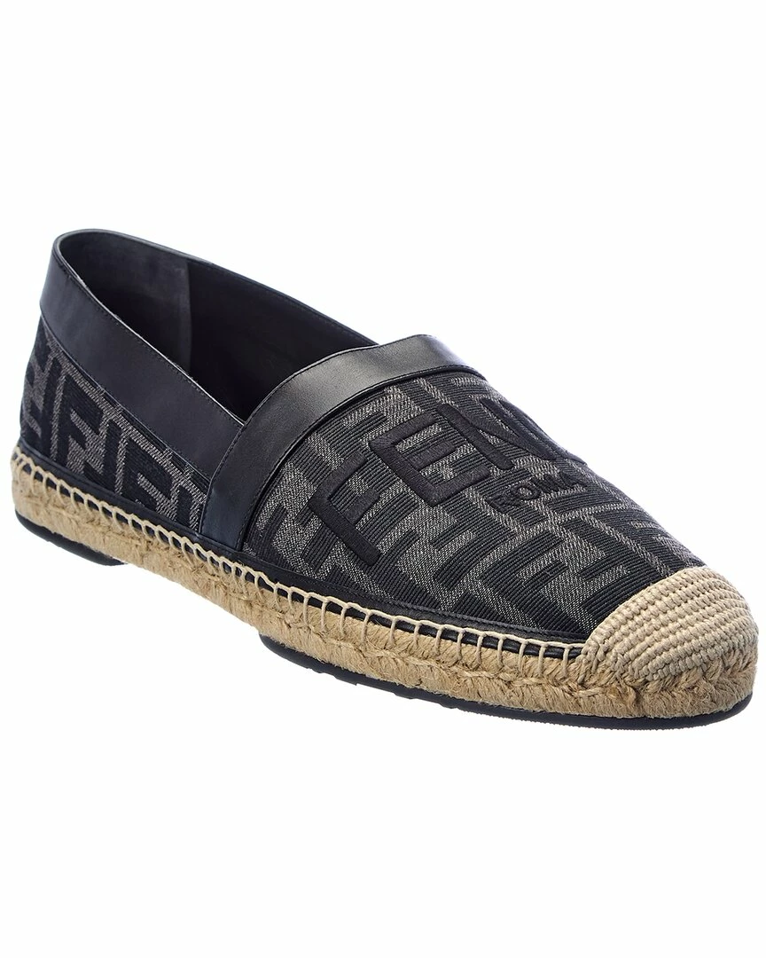 FENDI FF Canvas & Leather Espadrille Men Loafers & Slip Ons 2 FENDI FF Canvas & Leather Espadrille Men Loafers & Slip Ons
