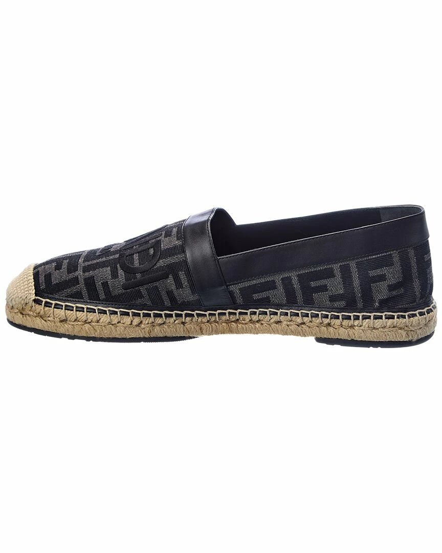 FENDI FF Canvas & Leather Espadrille Men Loafers & Slip Ons 3 FENDI FF Canvas & Leather Espadrille Men Loafers & Slip Ons - Image 2