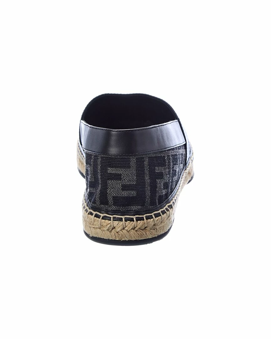 FENDI FF Canvas & Leather Espadrille Men Loafers & Slip Ons 4 FENDI FF Canvas & Leather Espadrille Men Loafers & Slip Ons - Image 3