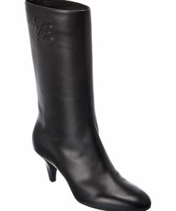 FENDI Karligraphy Leather Boot Women Boots