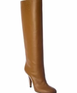 FENDI Karligraphy Leather Knee-High Boot Women Boots