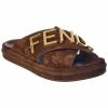 FENDI Fendigraphy Suede Sandal Women Flat Sandals -Fendi Sales Store 1313313819 RLLZ 1