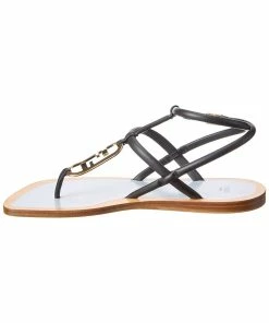 FENDI O'Lock Leather Sandal Women Flat Sandals -Fendi Sales Store 1313313821 RLLZ 2