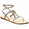 FENDI O'Lock Leather Sandal Women Flat Sandals