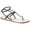 FENDI O'Lock Leather Sandal Women Flat Sandals