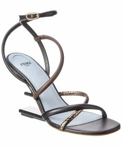 FENDI First Leather Sandal Women Heeled Sandals