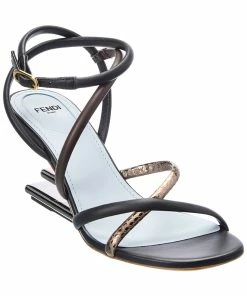 FENDI First Leather Sandal Women Heeled Sandals