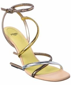 FENDI First Leather Sandal Women Heeled Sandals
