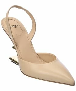 FENDI First Leather Slingback Pump Women Pumps