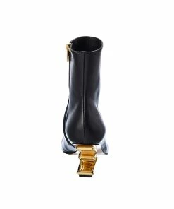 FENDI First Leather Bootie Women Boots Black -Fendi Sales Store 1313491828 RLLZ 3