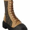 FENDI Domino FF Jacquard & Leather Biker Boots Women -Fendi Sales Store 1313500956 RLLZ 1