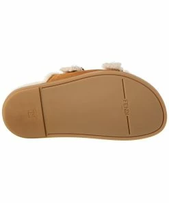 FENDI Feel Suede & Shearling Sandal Women Flat Sandals -Fendi Sales Store 1313500958 RLLZ 4